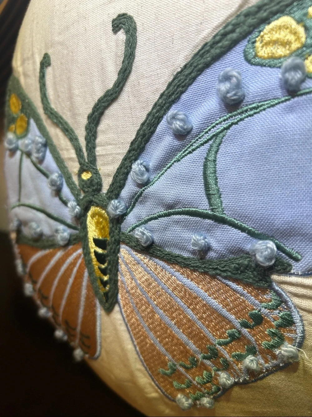 NWT Celebrate Together™ Spring Round Embroidery Butterfly 14-in. Pillow